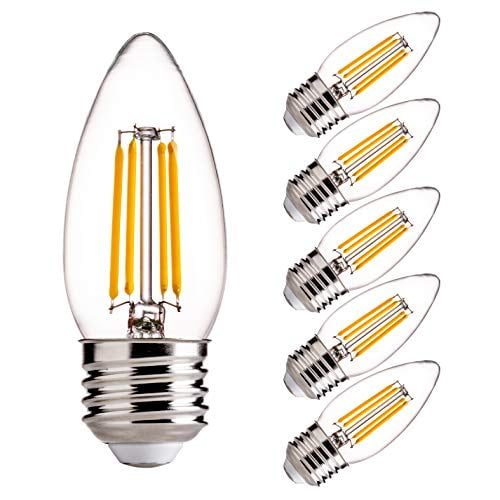 B11 6-Pack LED Filament Bulb 40W Equivalent with 400LM Brightness B11 6-Pack LED Filament Bulb 40W Equivalent with 400LM Brightness
